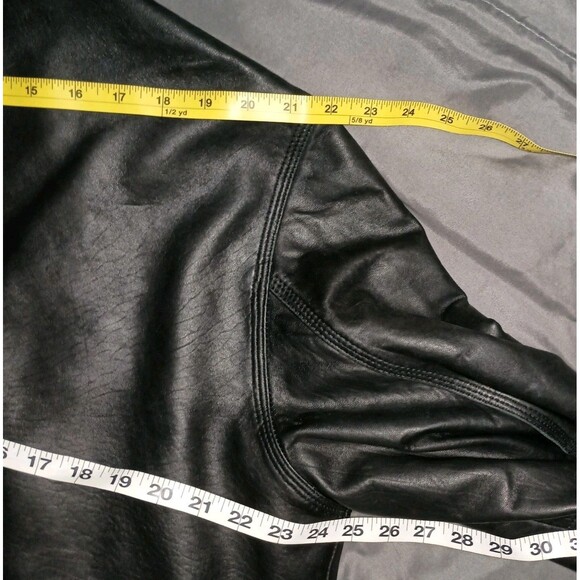 VINTAGE Colebrook Genuine Leather Bomber Jacket Mens L Black Buttery Soft Y2K - Picture 5 of 16